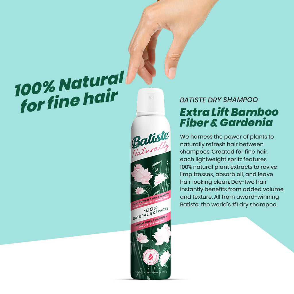 Batiste Naturally Dry Shampoo - Extra Lift Bamboo Fiber & Gardenia